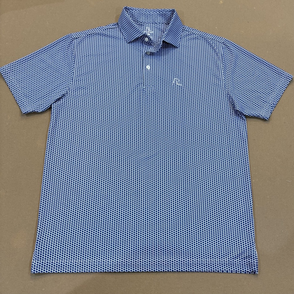 Rhoback Men’s The Don’t Mess With Texas AOP Performance Polo Blue Size Medium